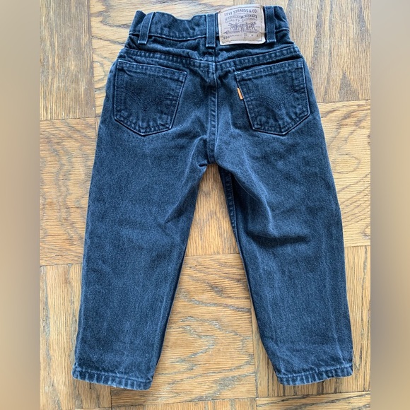 Little Levi’s Orange Tab Kids 550 Black Denim Jeans 3-4T